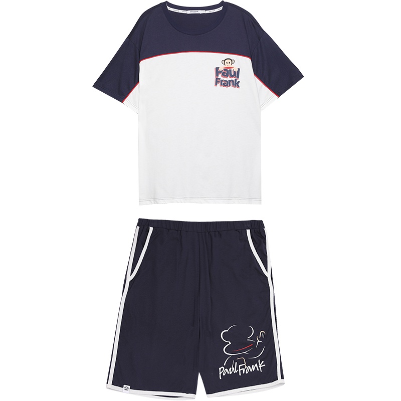 大嘴猴睡衣男纯棉薄款短袖短裤休闲春秋可外穿男士青年家居服套装