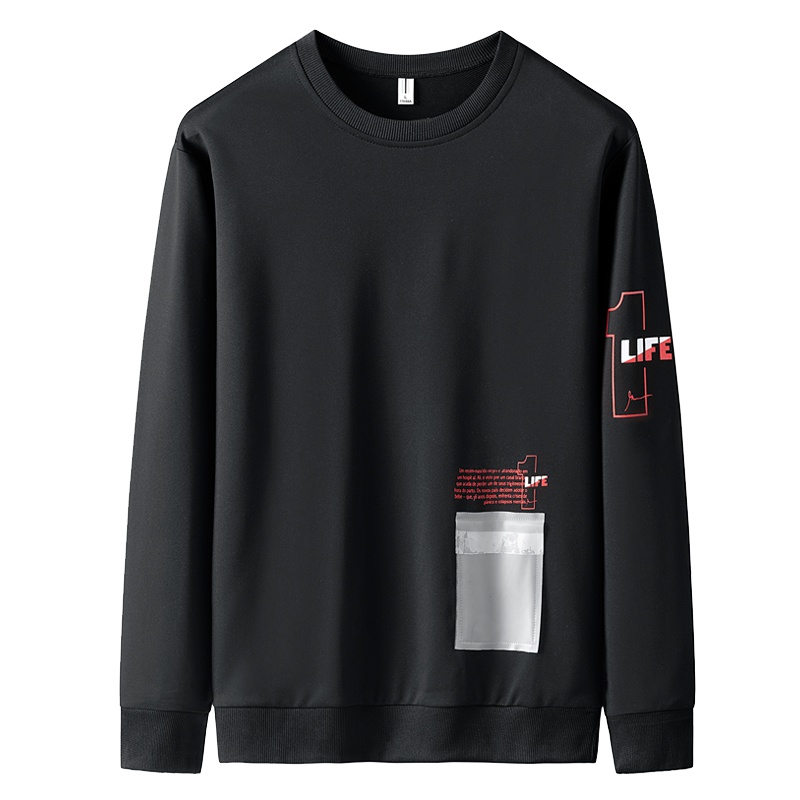 庄吉秋季圆领T恤男潮牌帅气时尚长袖上衣服2019新款韩版潮流休闲男装