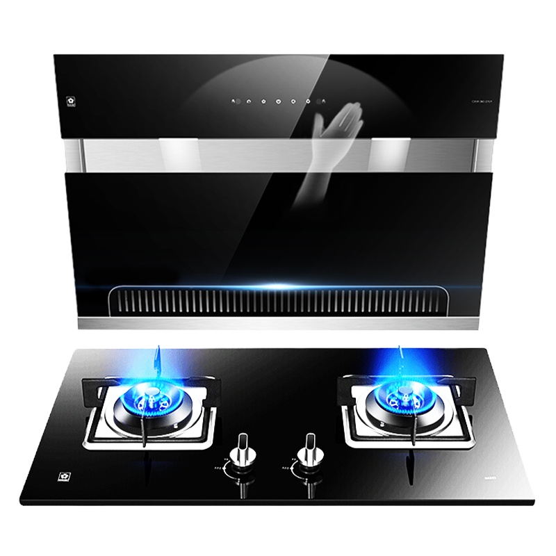 樱花(SAKURA)烟灶套餐 侧吸式烟灶套装大吸力油烟机4.5KW方形燃气灶厨电两件套2701+BGC1T天然气