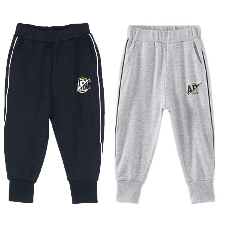 Moomoo/莫莫童装795091男童2020年春季新款印花简约休闲针织长裤