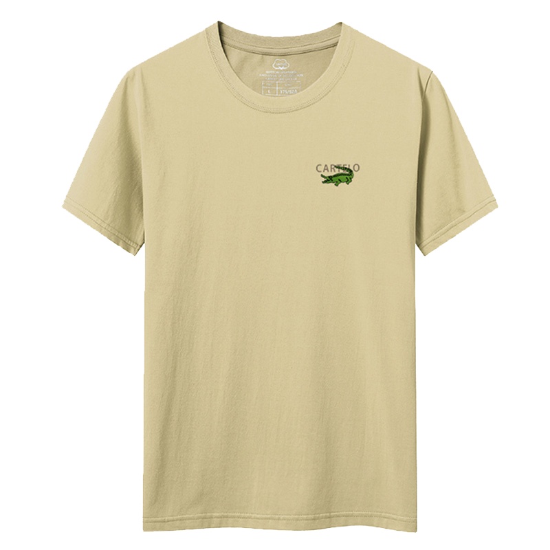 卡帝乐鳄鱼(CARTELO)男士简约休闲纯色T恤韩版新款时尚夏季上衣