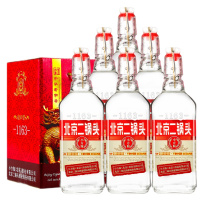永丰牌北京二锅头白酒出口型小方瓶永丰二锅头42度500ml清香型白酒42°纯粮食酒 出口小方瓶 红标6瓶装 礼盒装