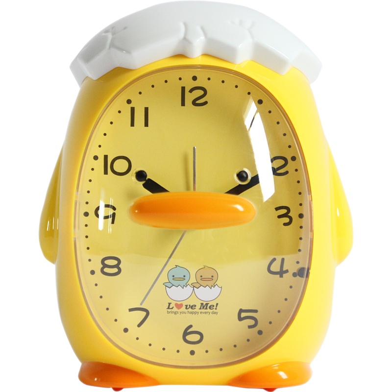 北极星(POLARIS)学生闹钟可爱卡通儿童音乐闹铃带夜灯卧室床头电子钟家用时尚创意小鸭子座钟