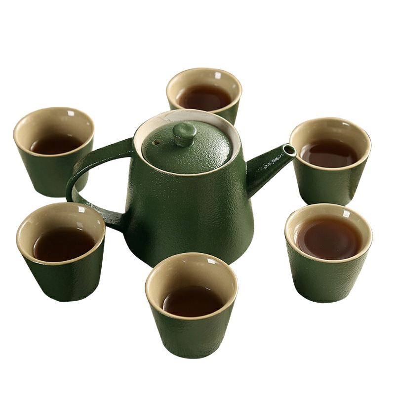 苏宁极物 凯斯拓 七头直壶茶具 黑色