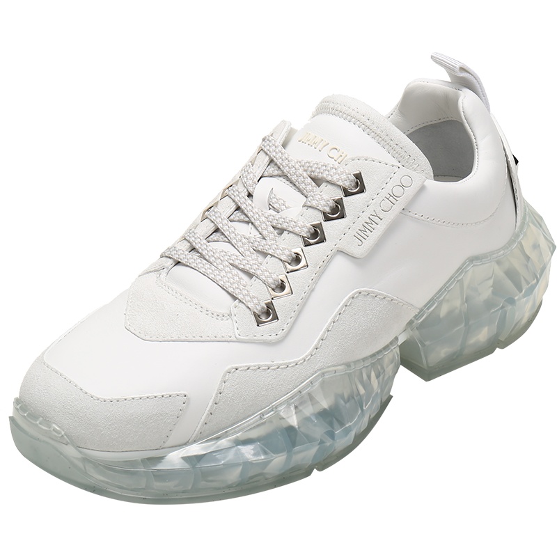 JIMMY CHOO 周仰杰 男士牛皮拼麂皮厚底系带运动鞋 DIAMOND M OCU 183