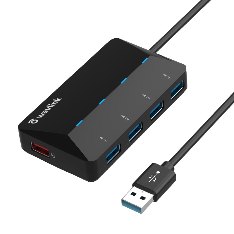 睿因(wavlink)WL-UH3042P1 usb3.0 hub 高速扩展一拖五5口集线器分线器接口转换器
