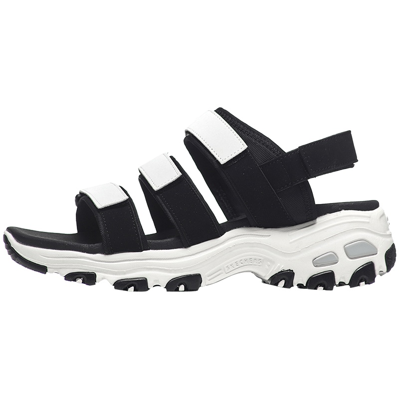 Skechers斯凯奇女凉鞋D‘lites熊猫鞋简约休闲鞋66666108 66666108/BKW黑色+白色