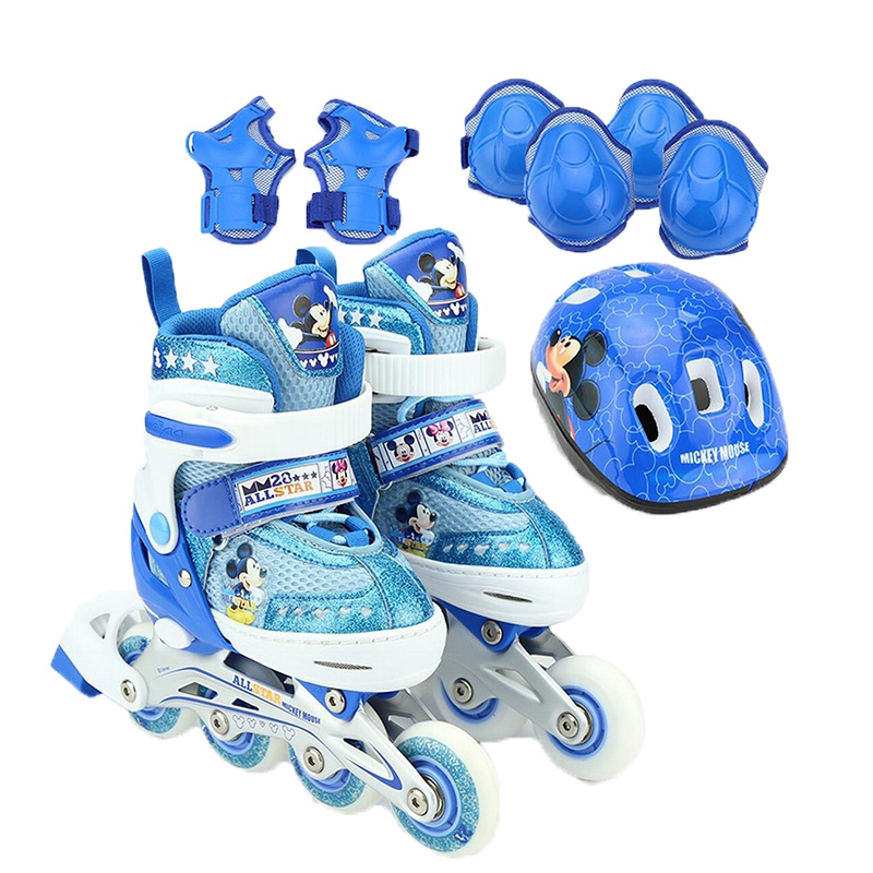 迪士尼(Disney)八轮PU全闪光轮滑鞋套装旱冰鞋套装SD11006