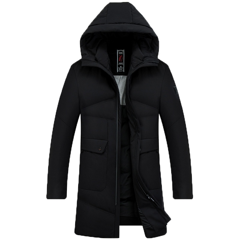 冰洁 男士2020羽绒服男加厚中长款连帽外套冬季新款商务保暖防寒外套