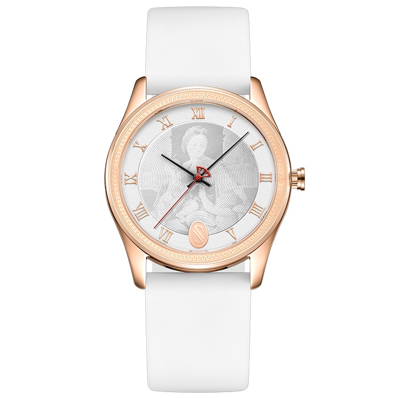 史尼嘉(SNIICA)意大利品牌手表女36mm表盘硅胶表带运动潮流欧美时尚文艺学生手表女士石英表 拉斐尔8020w