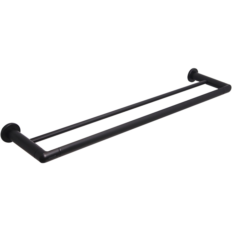 科勒KOHLER毛巾架卫生间浴室壁挂架双杆浴巾毛巾杆厕所置物架黑色23568T