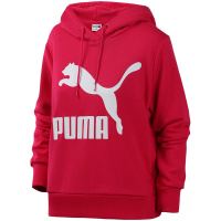 PUMA彪马女装运动服经典logo休闲百搭套头连帽卫衣595915