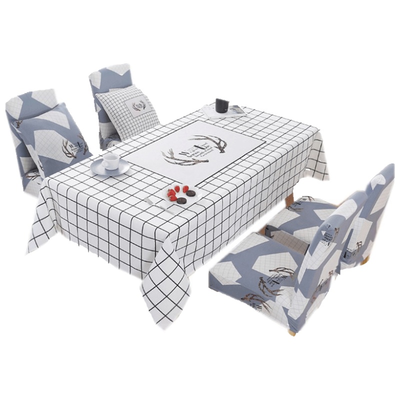 家柏饰(CORATED)餐桌椅子套罩布艺棉麻防水餐桌布椅套椅垫套装家用北欧 网红ins风