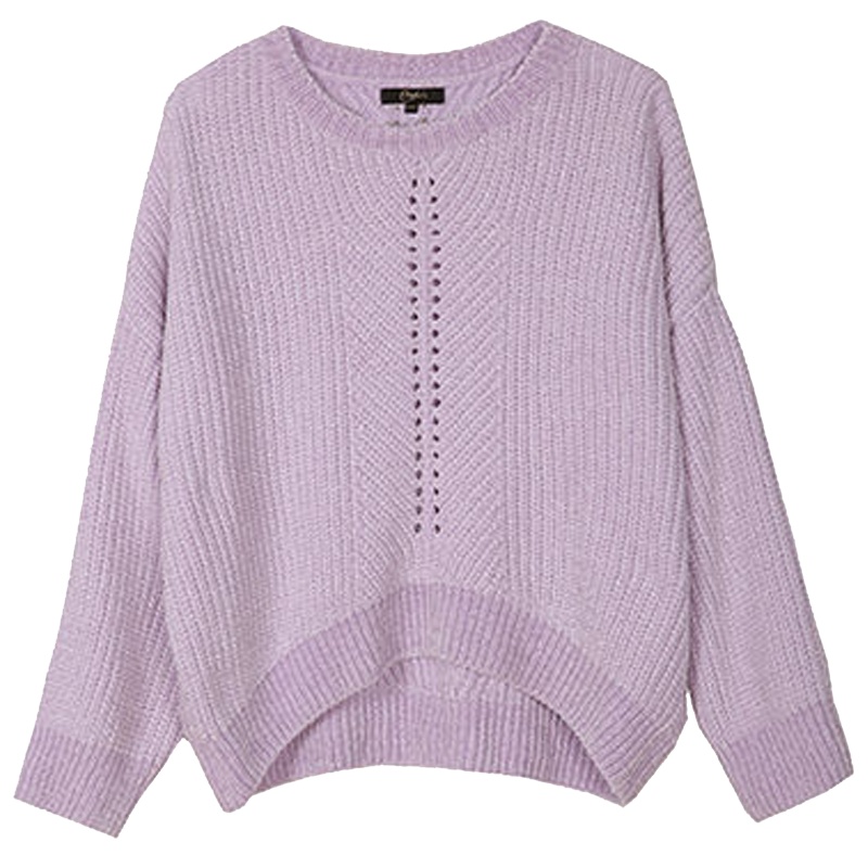 拉夏贝尔candie’s冬季新款纯色宽松内搭慵懒圆领毛衣女30083213