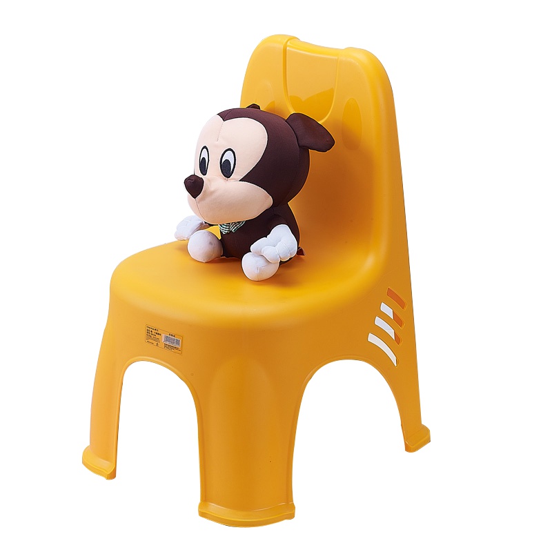 茶花塑料凳子幼儿园宝宝儿童靠背防滑椅子加厚矮凳餐桌椅吃饭板凳 08531K (橙色)