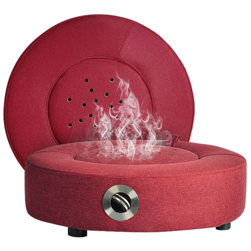 百年扁氏艾草熏蒸坐垫坐灸仪家用全身艾灸九州顺康健康馆艾草坐垫坐灸仪 红色+54粒艾柱+滤烟罩+穴位图+隔姜盘+镊子138