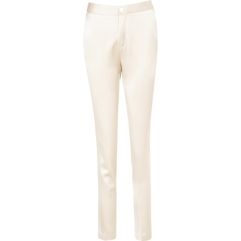 晚白2021春季新品简约通勤纯色高腰修身显瘦常规百搭西裤长裤女