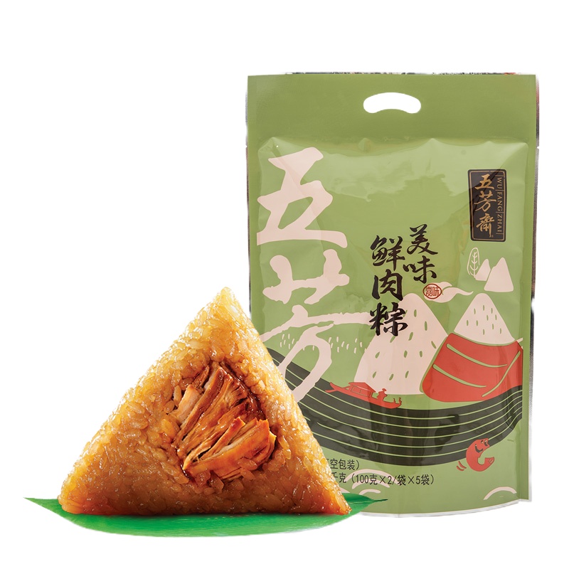 五芳斋粽子美味鲜肉粽礼品1000g/袋 嘉兴粽子大肉粽特产批发新鲜散装早餐