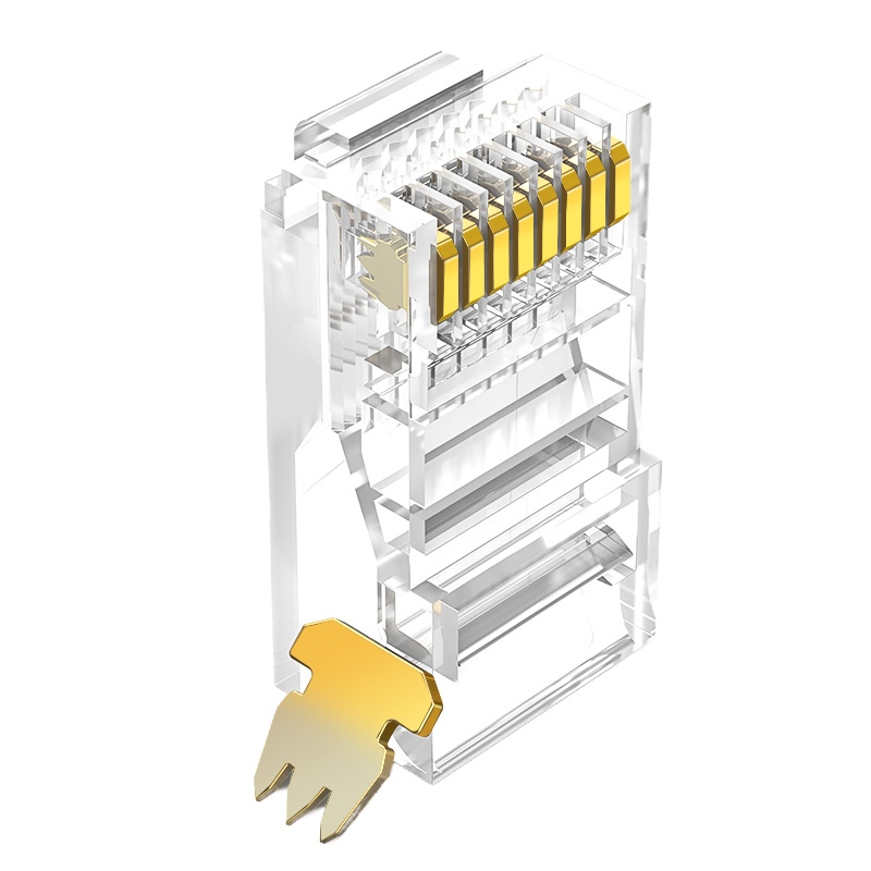 中控(zkteco)RJ45-UTP 超五类非屏蔽水晶头 100只/包 /3U镀金