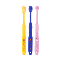 EBISU/惠百施儿童牙刷6岁以上宝宝训练乳牙软毛KIKIN蜜桃味味牙膏分龄乳牙清洁宝宝口腔套装[牙刷两支牙膏两支]