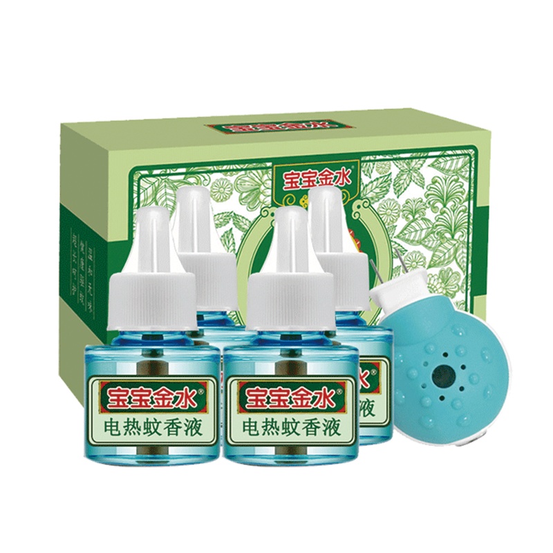 宝宝金水 驱蚊液蚊香液防蚊液灭蚊液 电蚊香 加热器电热驱蚊套装 婴童驱蚊 电热蚊香 无香型 补充装45ml×4瓶+1器