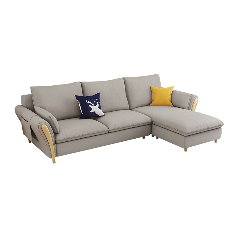 掌上明珠 布艺沙发北欧大小户型客厅组合简约现代三人位转角可拆洗经济型客厅家具SF-6785