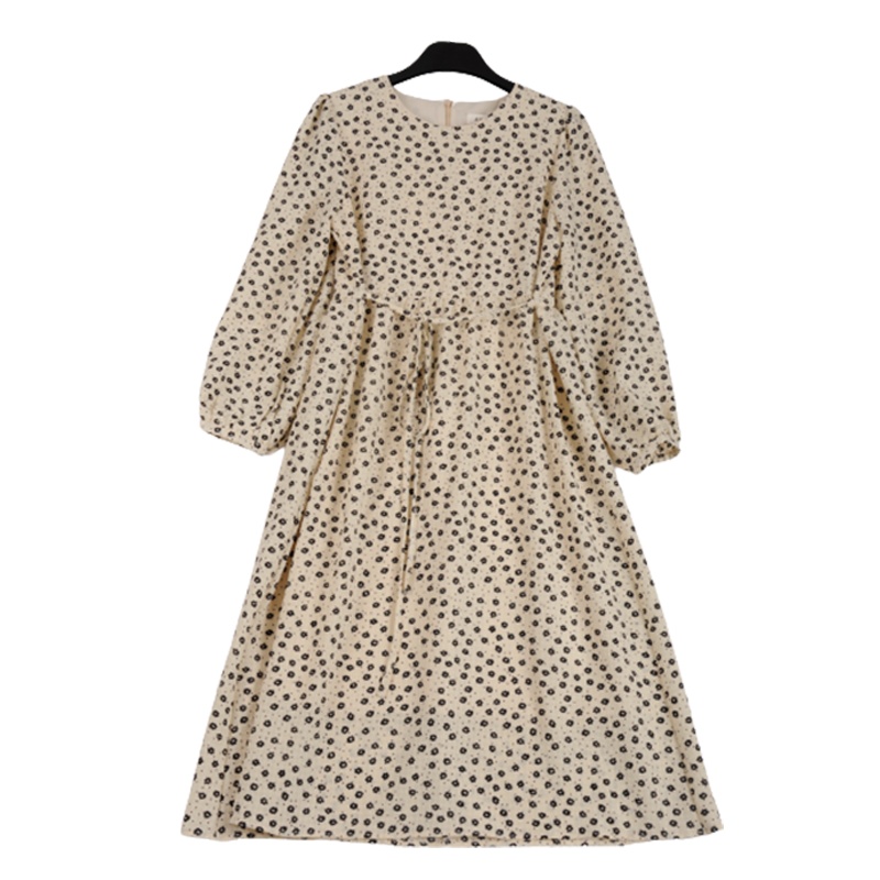 拉夏贝尔Laetia2021春装韩版新款设计感温柔气质连衣裙百搭碎花女