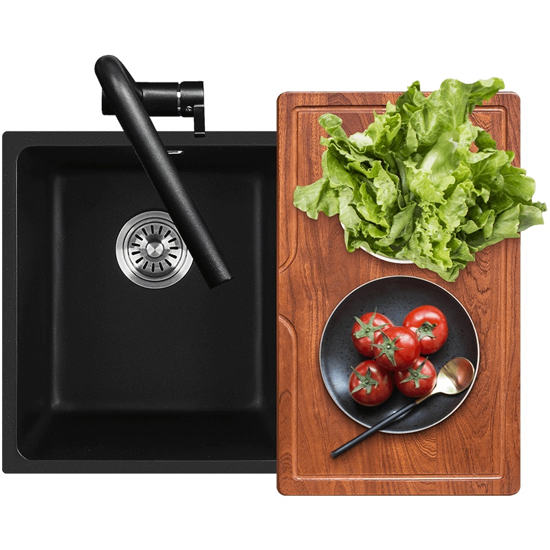 科恩纳(Coenna)石英石水槽单槽花岗岩洗菜盆洗碗池台下盆 吧台阳台厨房小方槽