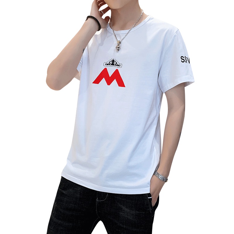 稻草人(Mexican)男士短袖t恤夏季圆领修身棉潮流男装半截袖休闲上衣服百搭