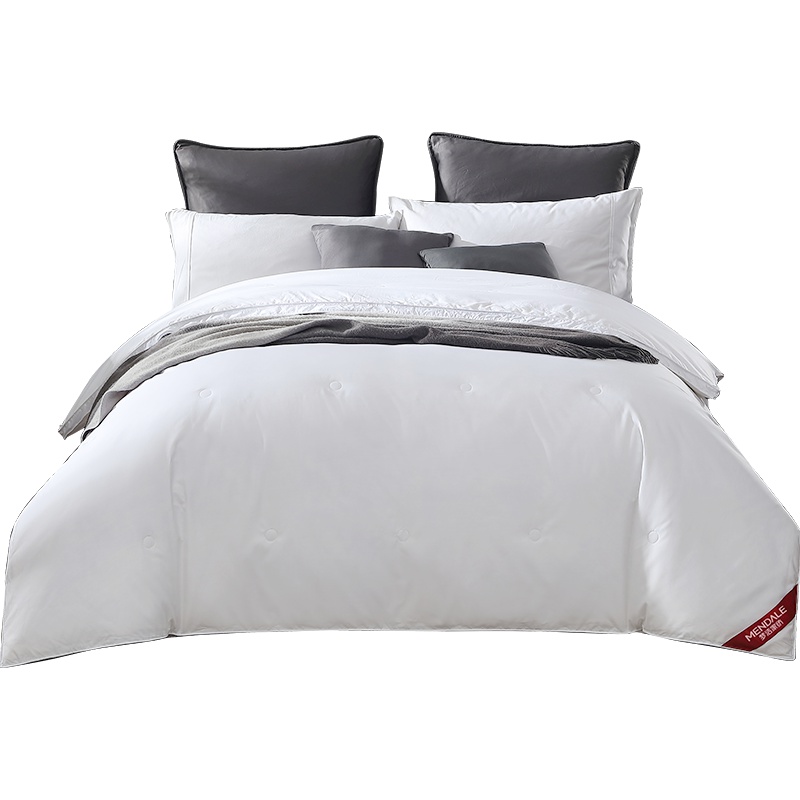 梦洁家纺95鹅绒蚕丝组合双芯被子冬被芯双人羽绒被保暖空调被科技双芯苏宁清仓