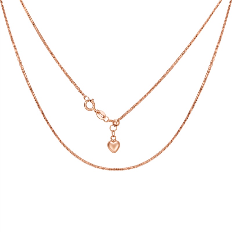 金一 18K金女士肖邦链 爱心款 玫瑰金色可调节 送女友送妈妈(定价) SCEC002-3
