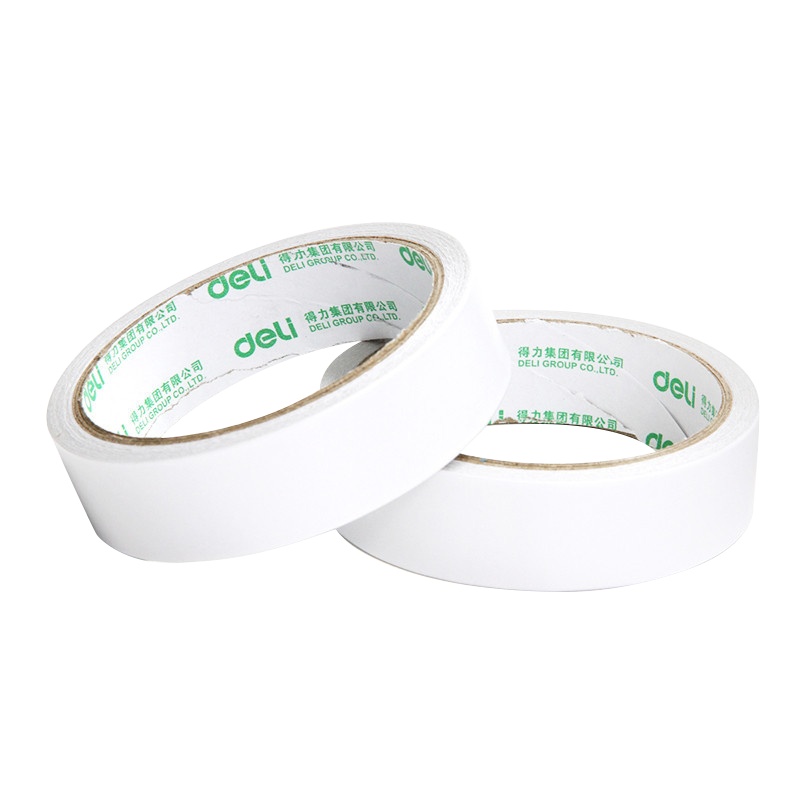 得力30403 双面胶两面胶 手工胶带 2.4cm宽*10y长 12卷/袋