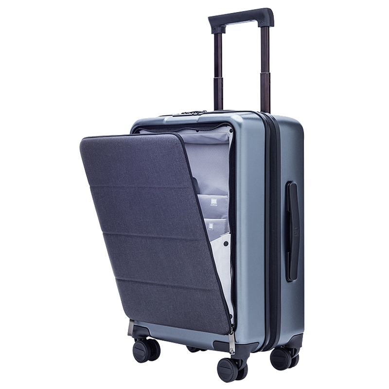 小米(MI)米家定制拉杆箱轻商务登机旅行箱20英寸双密码锁皮箱男女万向轮登机行李箱 钛金灰 20英寸