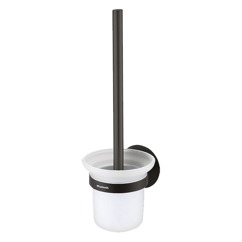 卫百斯卫生间壁挂式马桶刷厕所刷子壁挂长柄刷清洁神器洗马桶刷子黑色套装