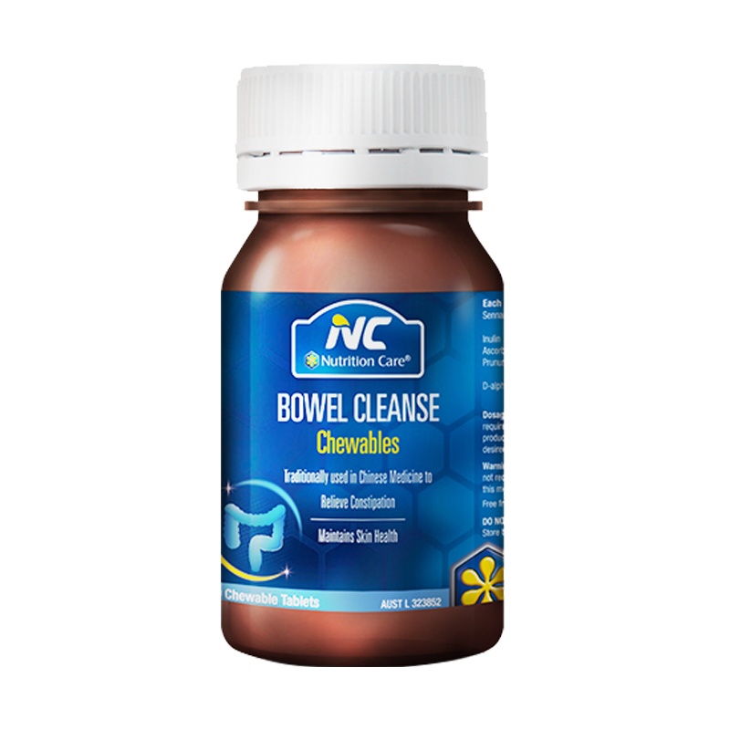 Nutrition Care 菊粉决明子片60粒NC澳洲清肠片草本配方改善排便促进肠道蠕动膳食营养补充剂