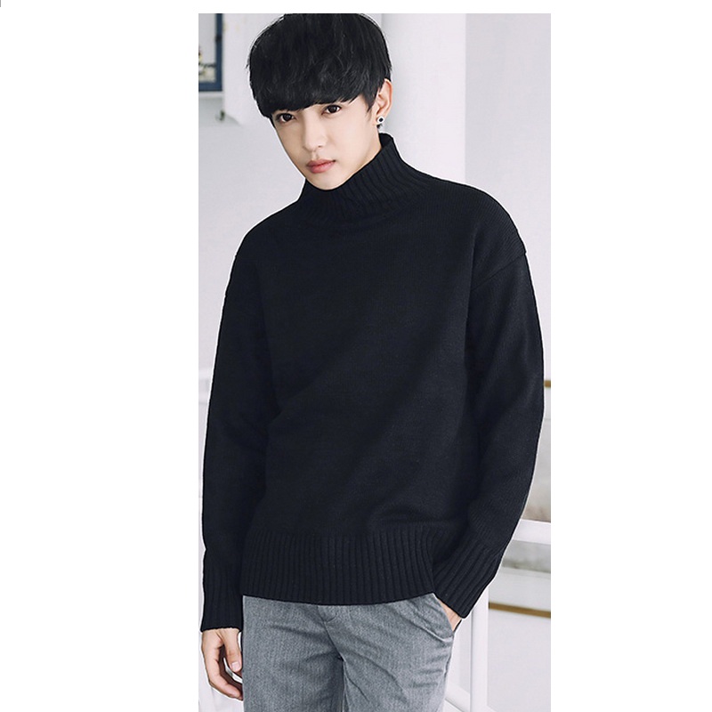 秋冬季毛衣男士韩版半高领加厚保暖针织衫个性线衣打底衫外套潮SG909