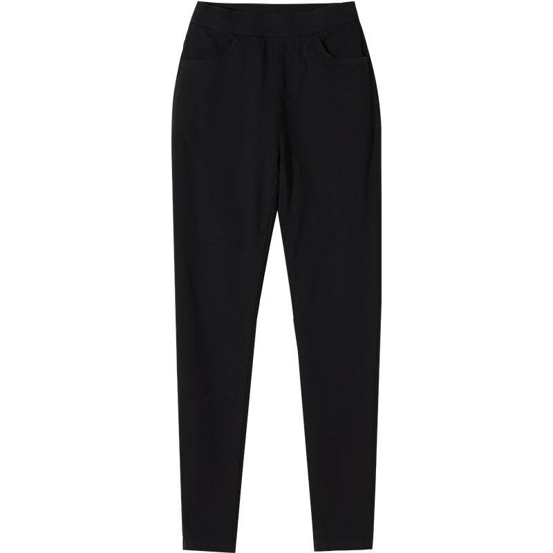 娅丽达女裤2019秋季新款打底裤女韩版显瘦时尚休闲弹力黑色小脚裤I3422