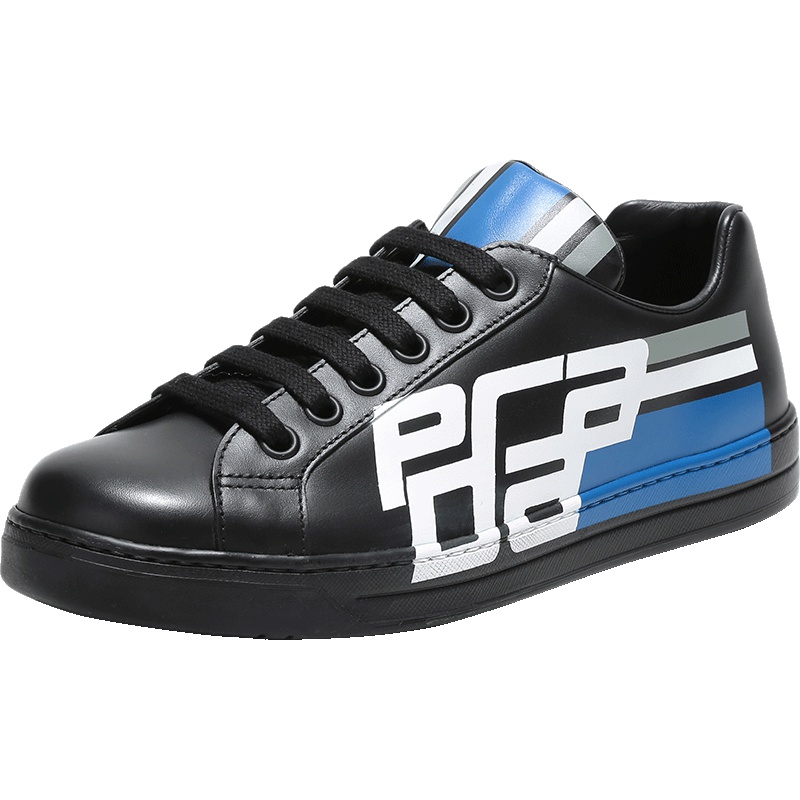 PRADA 普拉达 男士LOGO图案牛皮系带运动鞋 4E3409 3KQL