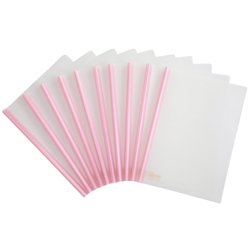 齐心大容量加厚磨砂A4文件报告夹A858透明白杆（夹纸约80张）