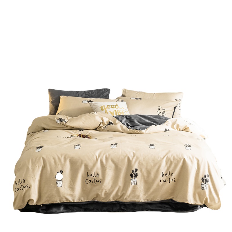 南极人(NanJiren)家纺 全棉喷气13372印花四件套全棉1.8米床单宿舍床上用品1.5米床纯棉套件