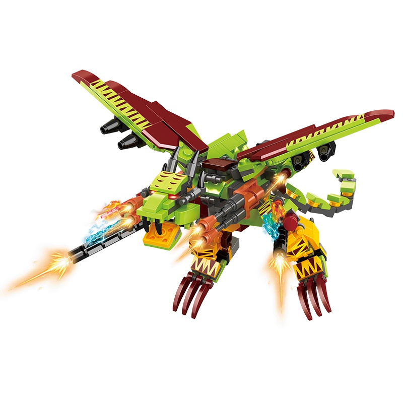 汇奇宝 恐龙男孩子拼装霸王龙玩具公园儿童益智侏罗纪系列积木世界塑料6-14岁 机械战龙整套八盒【654颗粒】