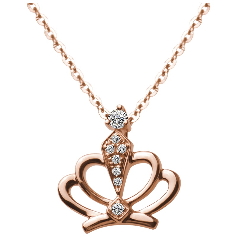 梦克拉Mkela 18k玫瑰金钻石吊坠 冠群 k金群镶钻石挂坠 项坠女 吊坠 黄金 18K金 定价 送朋友