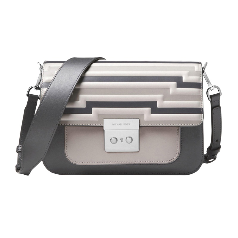 Michael Kors 迈克·科尔斯 女士灰色皮革单肩包斜挎包 30F8TS9L9X-CHARCOAL