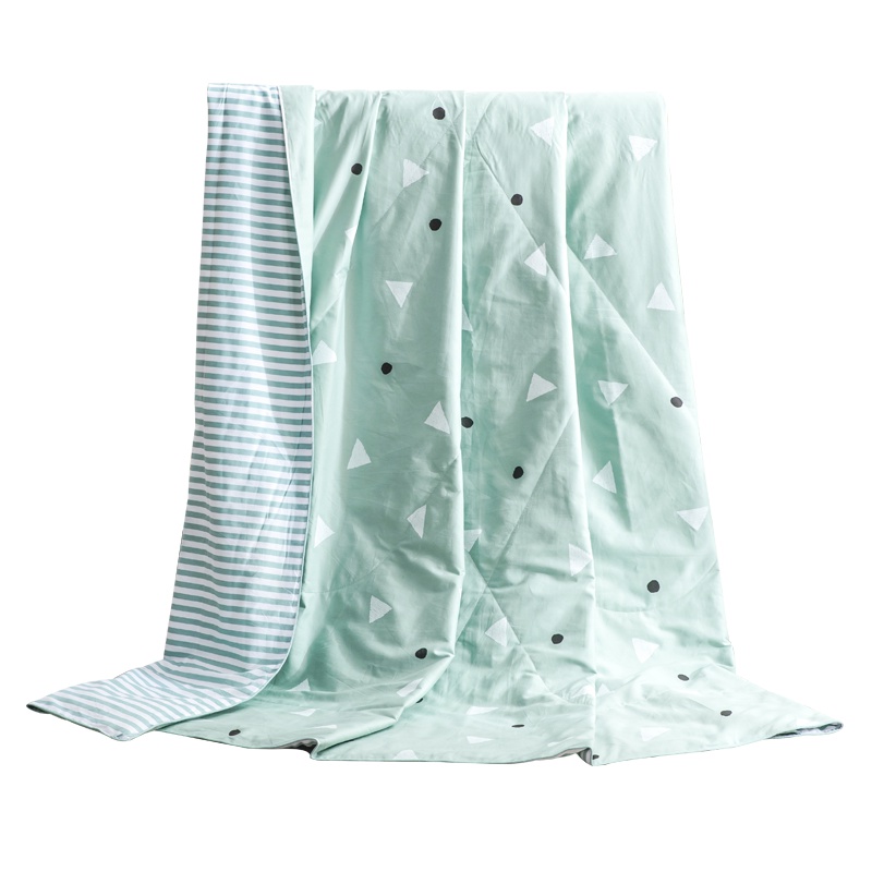 太湖雪100%桑蚕丝被 可水洗蚕丝 夏凉被 薄被子 空调被 全棉斜纹面料 双人尺寸 几何抽象图案蚕丝被子 2019新花色