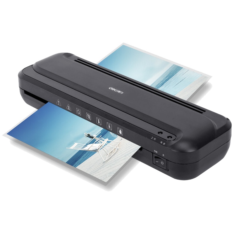 得力(deli)33939塑封机黑色A4办公商品过塑机家用压膜机自动相片过胶机覆膜机塑封机