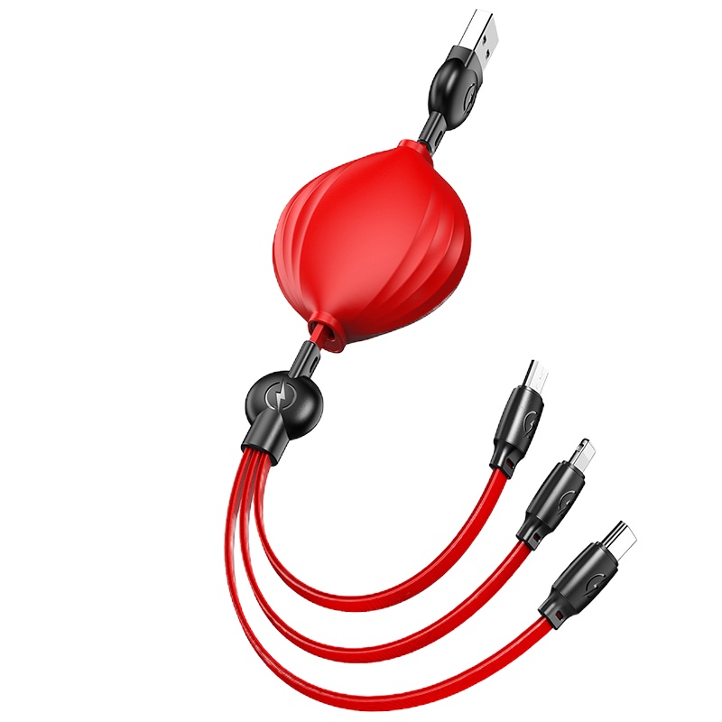 首佩 伸缩一拖三数据线