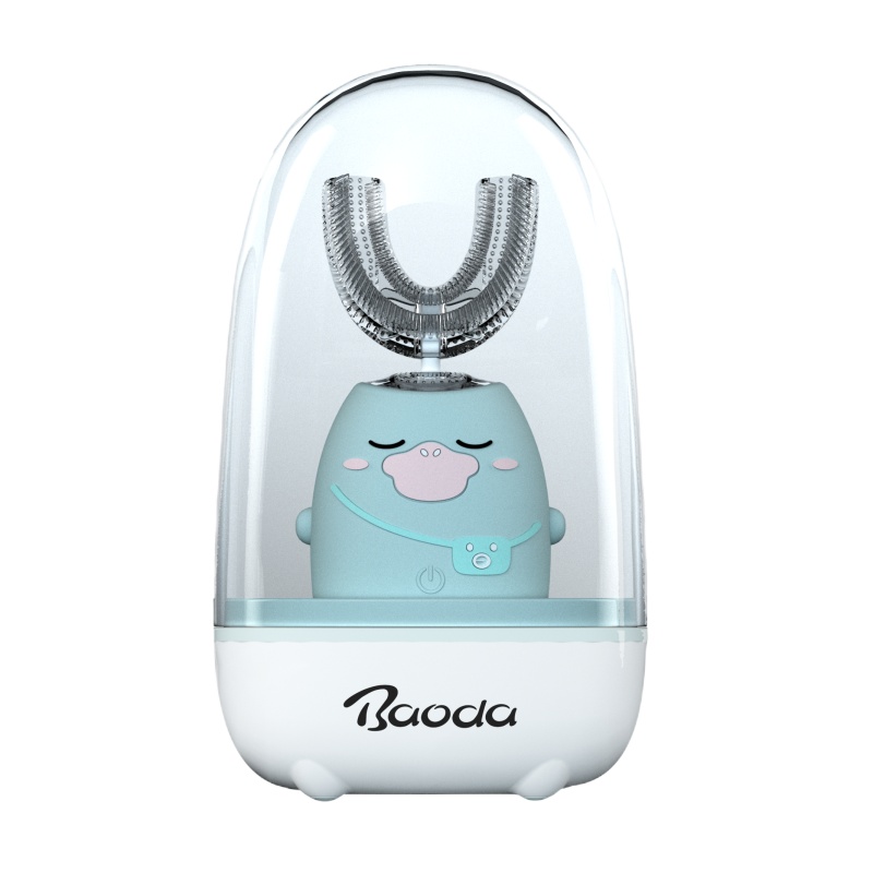 宝德儿童U型声波电动牙刷充电式声波U型牙刷洁牙充电式2-6岁全自动宝宝小孩口含式婴童电动牙刷智能防水(发货紫色款)