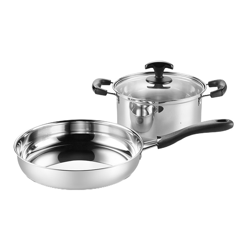 德铂(Debo)锅具套装不锈钢煎锅汤锅2件套纳克斯考DEP-519 单套装