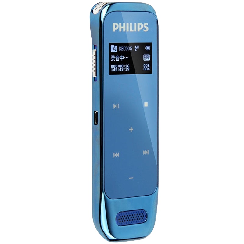 飞利浦(PHILIPS)VTR6600 8GB 学习记录 高清触摸数字降噪录音笔 蓝色