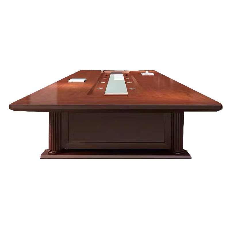 质凡会议桌培训桌实木贴皮油漆长条办公桌会客接待洽谈桌